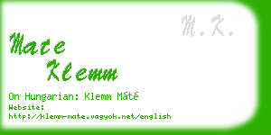 mate klemm business card